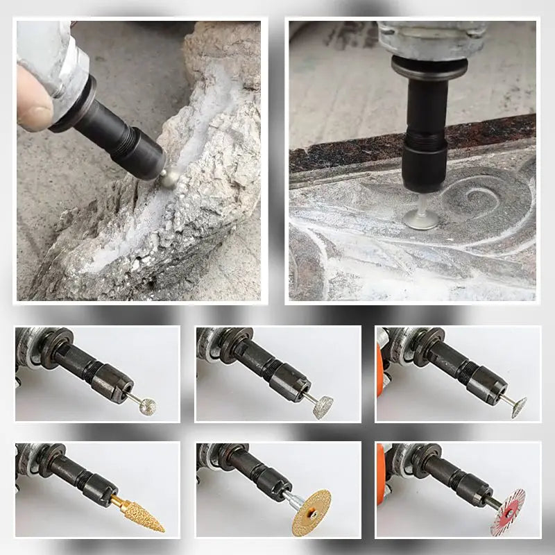 🔧 Winkelschleifer-Adapter | 3mm/6mm Spannfutter | Metallbau langlebig | Kompatibel mit 100-Typ Schleifen, Polieren & Schneiden in einem!