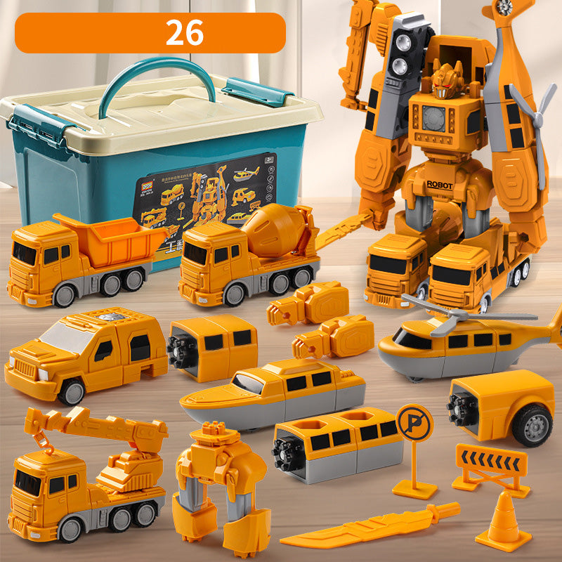🔥Magnetisches Transformation Technik Auto Zusammengebautes Spielzeug