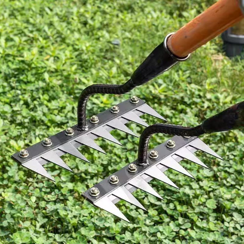 🌸Spätsommerschlussverkauf 🌸Zeitlich begrenzt 35 % RABATT💕Je mehr Sie kaufen, desto höher ist der Rabatt💕Unkrautrechen aus Karbonstahl mit 5/6/7/8 Zähnen für den Garten