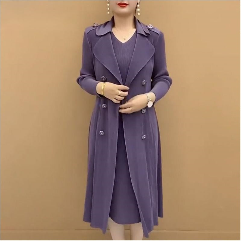 🔥Begrenzte Zeit 50% OFF🔥🎉Herbst Hot Sale🎉Modischer plissierter Anzug Kragen Fake Zweiteiliger Trenchcoat