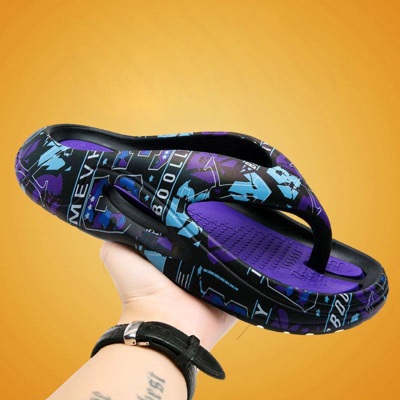 Bequeme Sommer-Flip-Flops mit dicken Sohlen