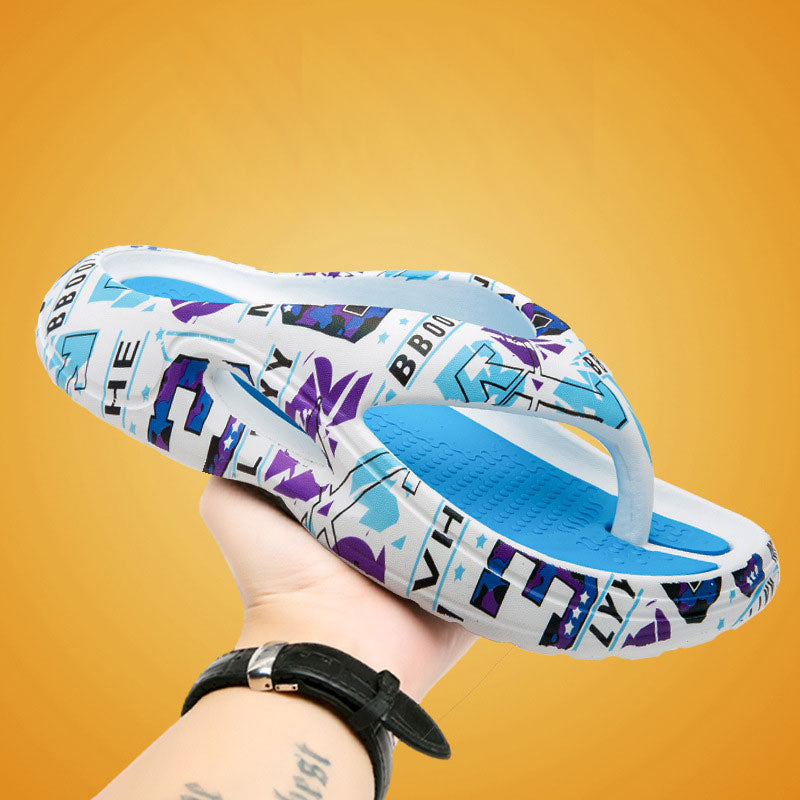 Bequeme Sommer-Flip-Flops mit dicken Sohlen