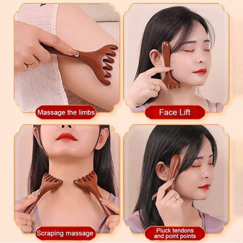 🔥🔥🔥Meridian-Massagekamm mit sechs Krallen