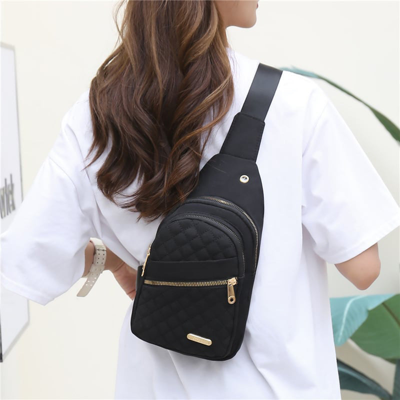 Leichte Metall-Brusttasche mit Reißverschluss und Kabeldurchführung – Exquisites Geschenk