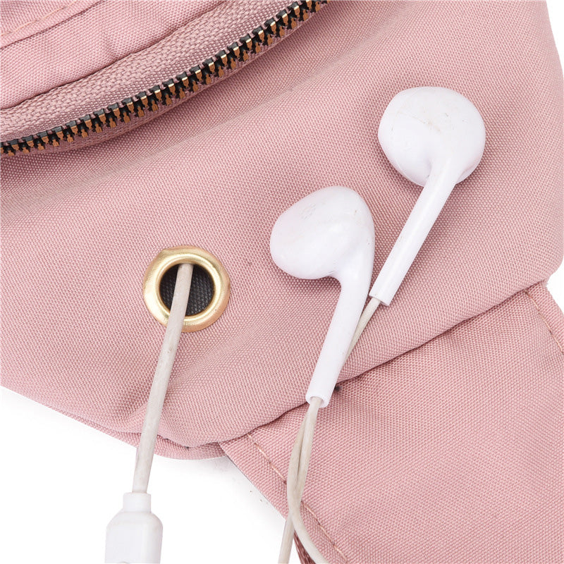 Leichte Metall-Brusttasche mit Reißverschluss und Kabeldurchführung – Exquisites Geschenk