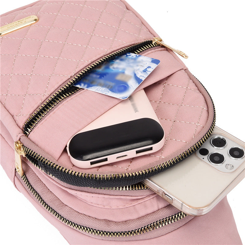 Leichte Metall-Brusttasche mit Reißverschluss und Kabeldurchführung – Exquisites Geschenk