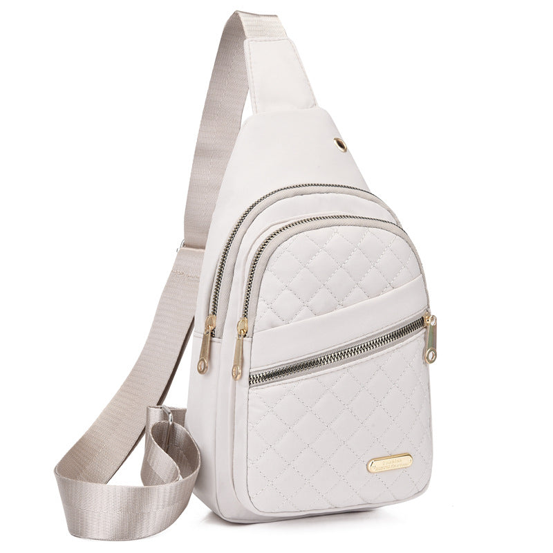 Leichte Metall-Brusttasche mit Reißverschluss und Kabeldurchführung – Exquisites Geschenk