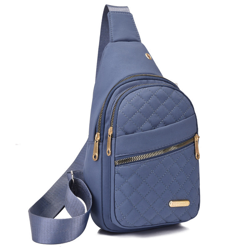 Leichte Metall-Brusttasche mit Reißverschluss und Kabeldurchführung – Exquisites Geschenk