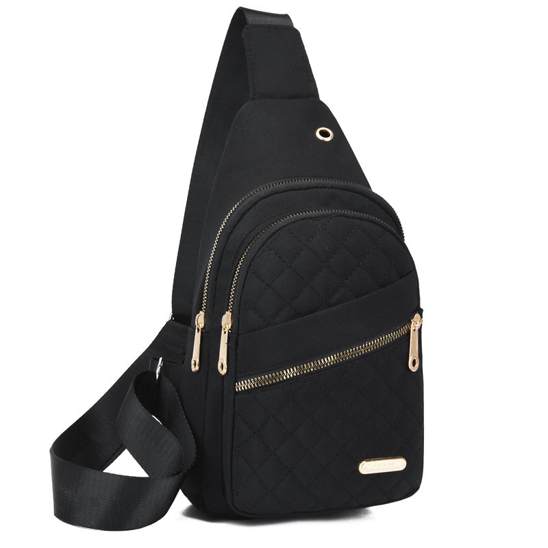 Leichte Metall-Brusttasche mit Reißverschluss und Kabeldurchführung – Exquisites Geschenk