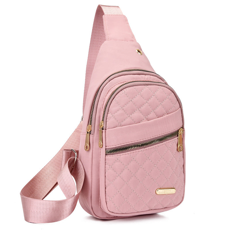 Leichte Metall-Brusttasche mit Reißverschluss und Kabeldurchführung – Exquisites Geschenk