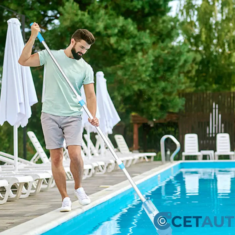 🏊3-in-1-Multifunktion-Pool-Reinigungsartefakt - Staubsaugbürste-Absaugung mit einem Klick fertig! Für Pool/Fischbecken/Badewanne Komplettes Zubehör