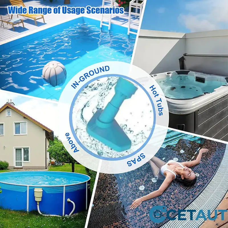 🏊3-in-1-Multifunktion-Pool-Reinigungsartefakt - Staubsaugbürste-Absaugung mit einem Klick fertig! Für Pool/Fischbecken/Badewanne Komplettes Zubehör