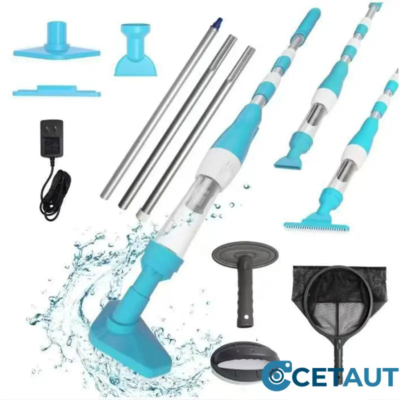 🏊3-in-1-Multifunktion-Pool-Reinigungsartefakt - Staubsaugbürste-Absaugung mit einem Klick fertig! Für Pool/Fischbecken/Badewanne Komplettes Zubehör