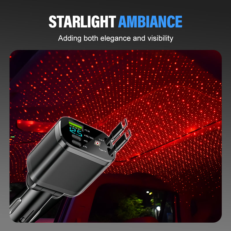 🚗 50 % RABATT! ✨ Schnellladegerät für das Auto mit Sternenhimmel-Ambientebeleuchtung – modern und praktisch 🌟
