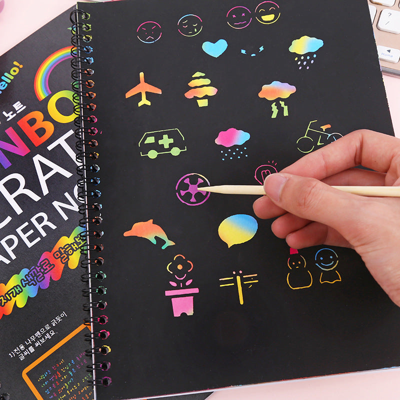 Kreatives Regenbogen-Kratzbild-Notizbuch