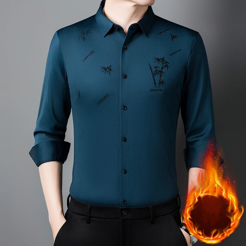 Men's Plush Lined Thickened Long Sleeve Shirt(50% OFF)