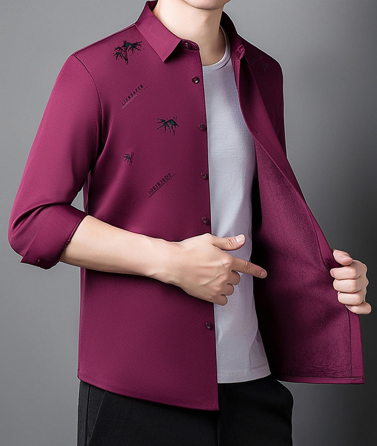 Men's Plush Lined Thickened Long Sleeve Shirt(50% OFF)