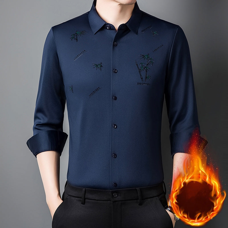 Men's Plush Lined Thickened Long Sleeve Shirt(50% OFF)