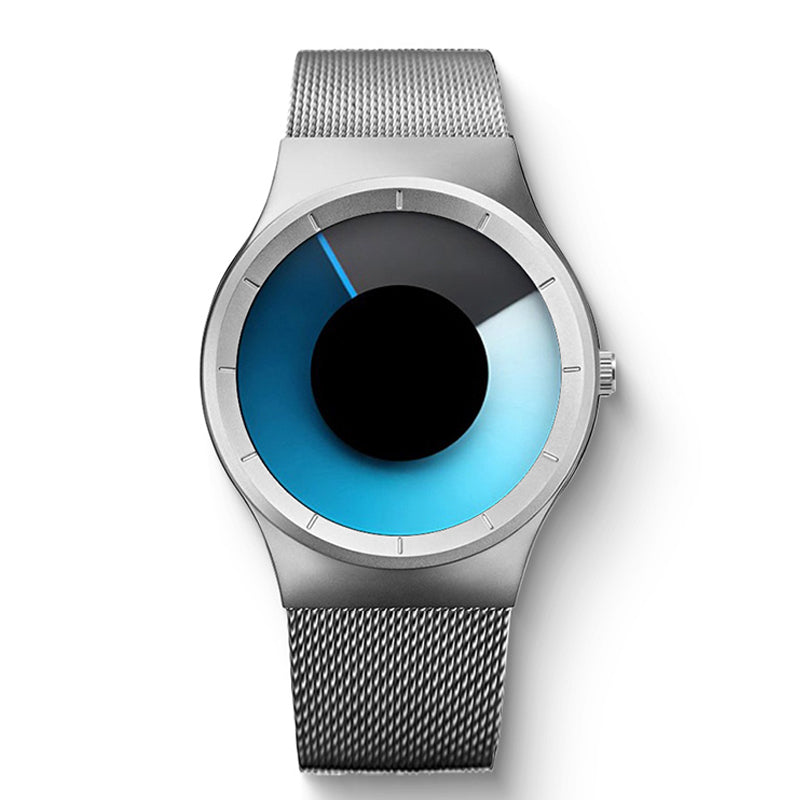 ⌚ BEFRISTET 50% RABATT! ✨ Herrenuhr Minimalistisch – Ohne Zeiger, 30m Wasserdicht, 43mm, Silber/Schwarz ⏱️