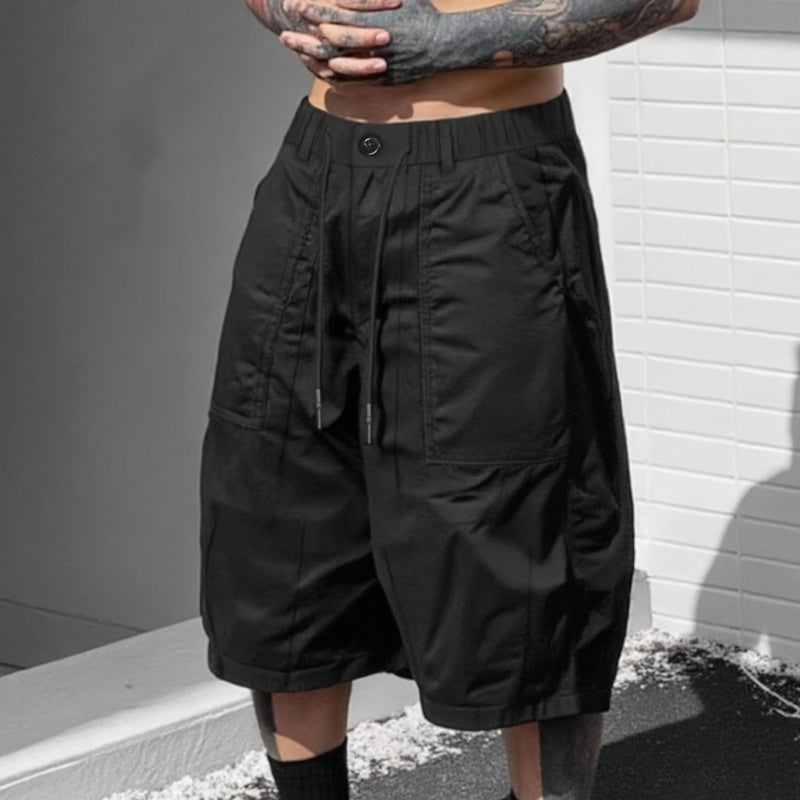 👖 LIMITIERT: 50% RABATT! 🔥 Herren-Caprihose in Übergrößen – Weites Bein, Elastischer Bund mit Kordelzug, Strapazierfähiges Polyester 🔥