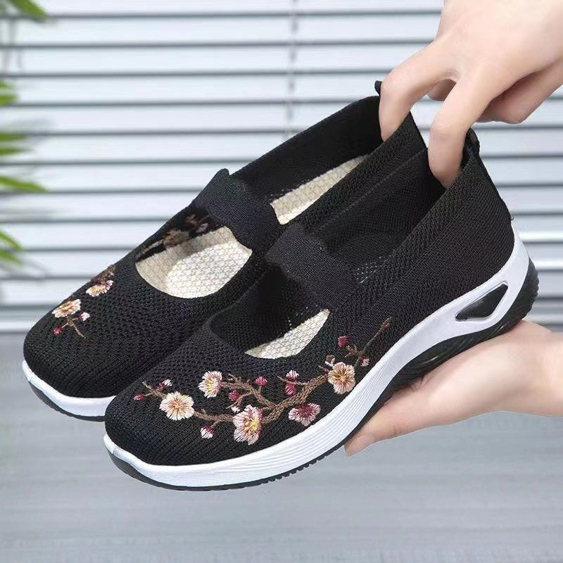 🥿 50% RABATT! 🔥 Freizeitliche Loafers mit Blumenstickerei aus Strickstoff – Bequem, elastisch & perfekt für Alltag, Büro oder Spaziergänge im Sommer 🌸