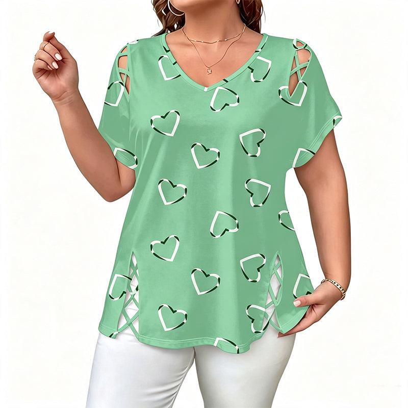⏰Damen Lässiges V-Ausschnitt Kurzarm T-Shirt