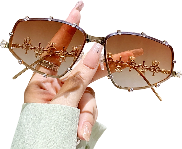 Schicke Damen-Sonnenbrille mit Strasssteinen