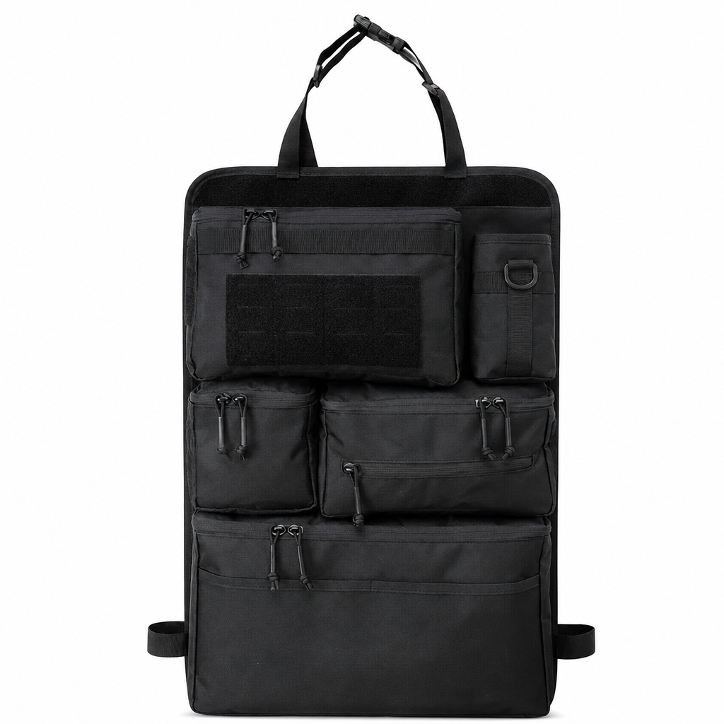 Robuster taktischer Rücksitz-Organizer für Autos aus Nylon, Mehrfachtaschen-Aufbewahrungstasche mit Reißverschluss für SUVs