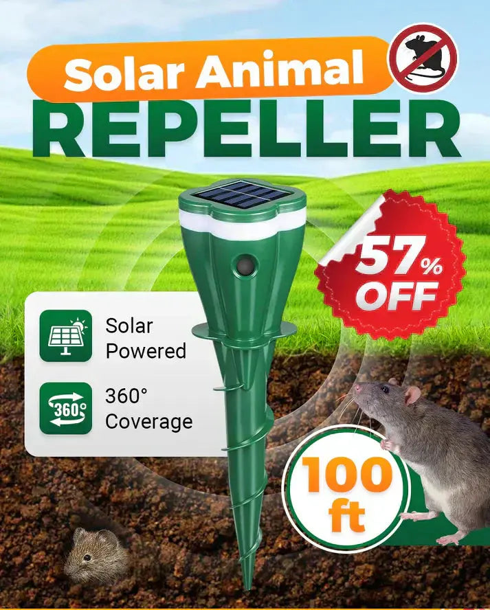 ⏰ KAUFE 3, ERHALTE 1 GRATIS! 🐭 Wasserdichter Maulwurfsabwehr – solarbetrieben – 360° Ultraschall + Vibration, wasserdicht & wiederaufladbar – hält Maulwürfe, Wühlmäuse & Schädlinge zuverlässig fern 🌿