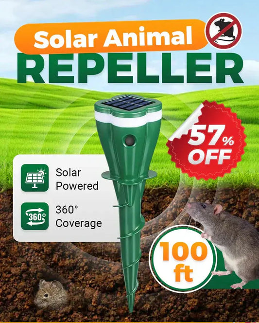 ⏰ KAUFE 3, ERHALTE 1 GRATIS! 🐭 Wasserdichter Maulwurfsabwehr – solarbetrieben – 360° Ultraschall + Vibration, wasserdicht & wiederaufladbar – hält Maulwürfe, Wühlmäuse & Schädlinge zuverlässig fern 🌿