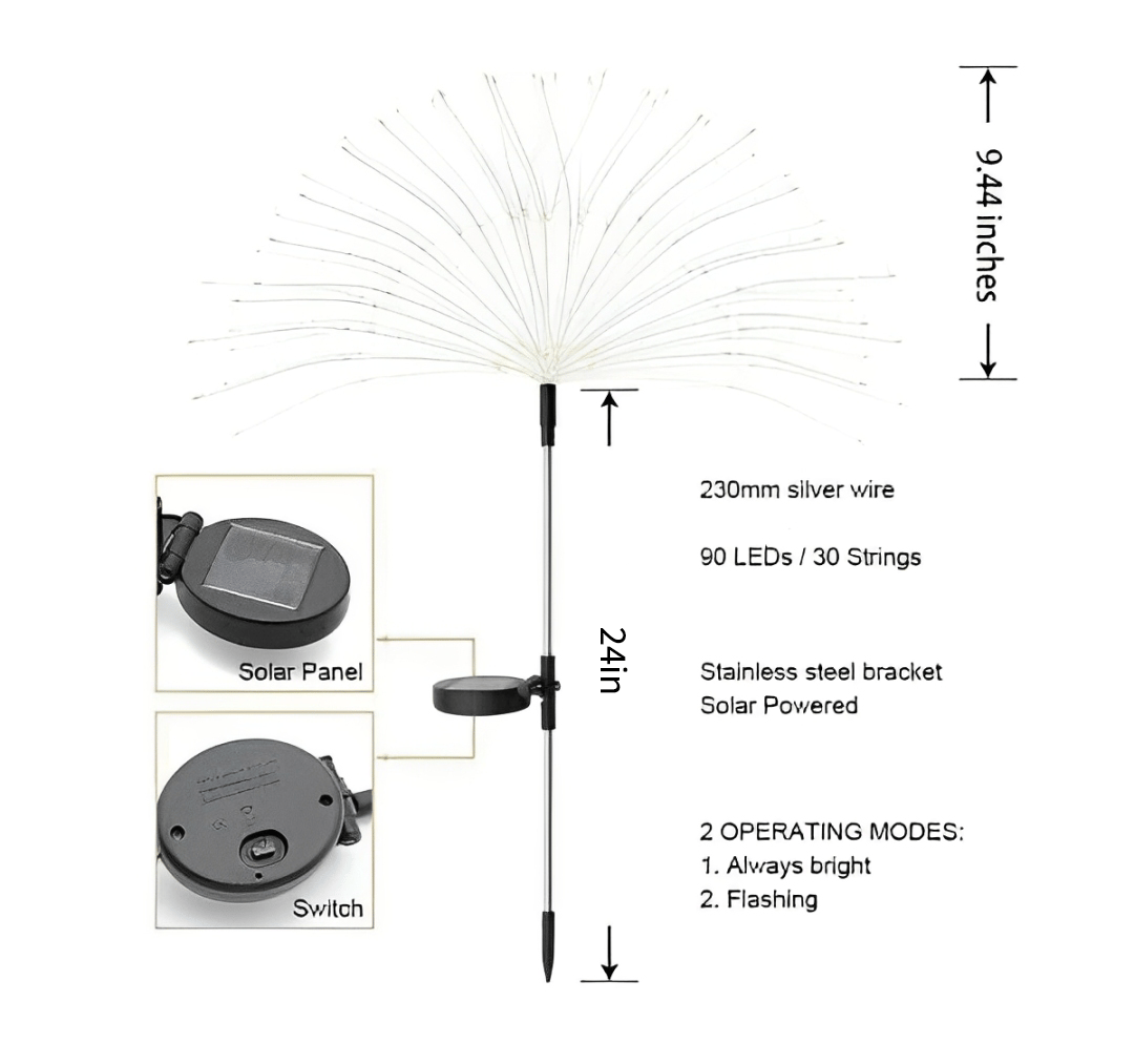 🎆 50% RABATT! ☀️ Wasserdichte Solar-Garten-Feuerwerkslampe – 8 Lichtmodi, Wetterfest & Festliche Dekoration für den Garten 🏡