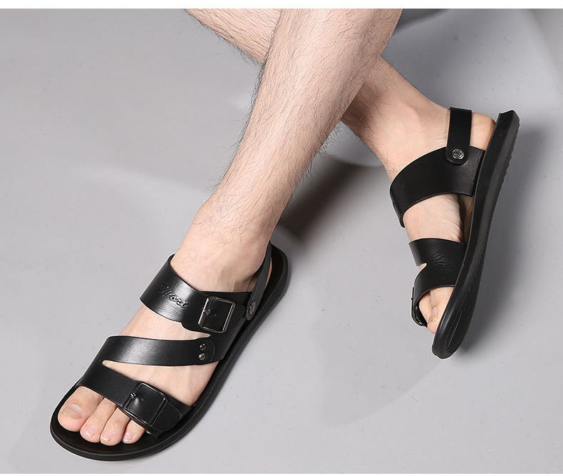 👡 50% RABATT! 🔥 Herren-Strandsandalien aus Leder – Rutschfest & atmungsaktiv – Perfekt für Strand, Alltag oder heiße Tage – echter Lederkomfort ☀️✨