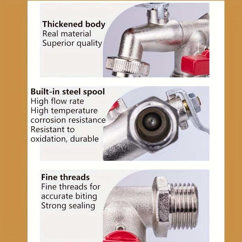 🚰 🔧 WRAS-zugelassener Doppelauslass-Außenhahn – Frostsicheres Messing, Eingebautes Rückschlagventil & Perfekt Für Garten & Hausgebrauch 🏠