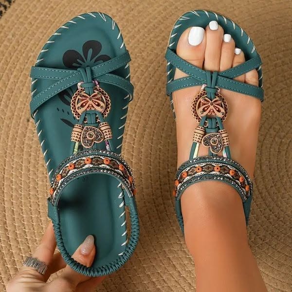 💎 53% RABATT! 💎 2026 Bohemian-Sandalen für Frauen – Atmungsaktiv, Rutschfest & Barfuß-Komfort für den ganzen Tag 🌈👣
