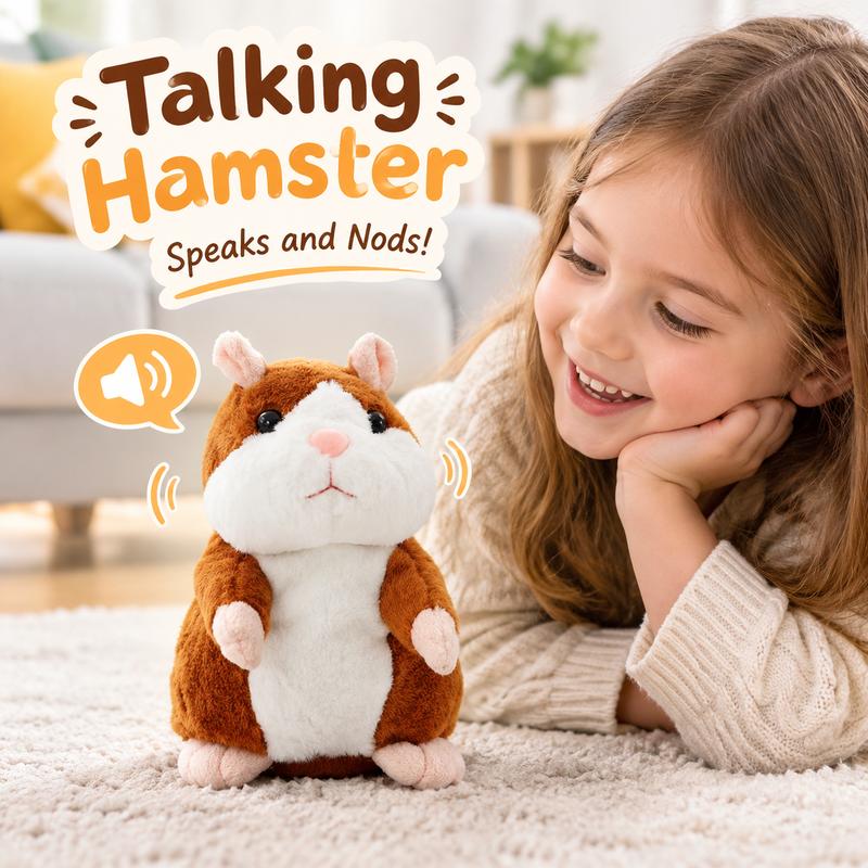 🔥50 % Rabatt🔥Sprechender Hamster als Plüschtier – wiederholt alles, was man sagt, schüttelt automatisch den Kopf, urkomischer Spaß für Kinder und Erwachsene
