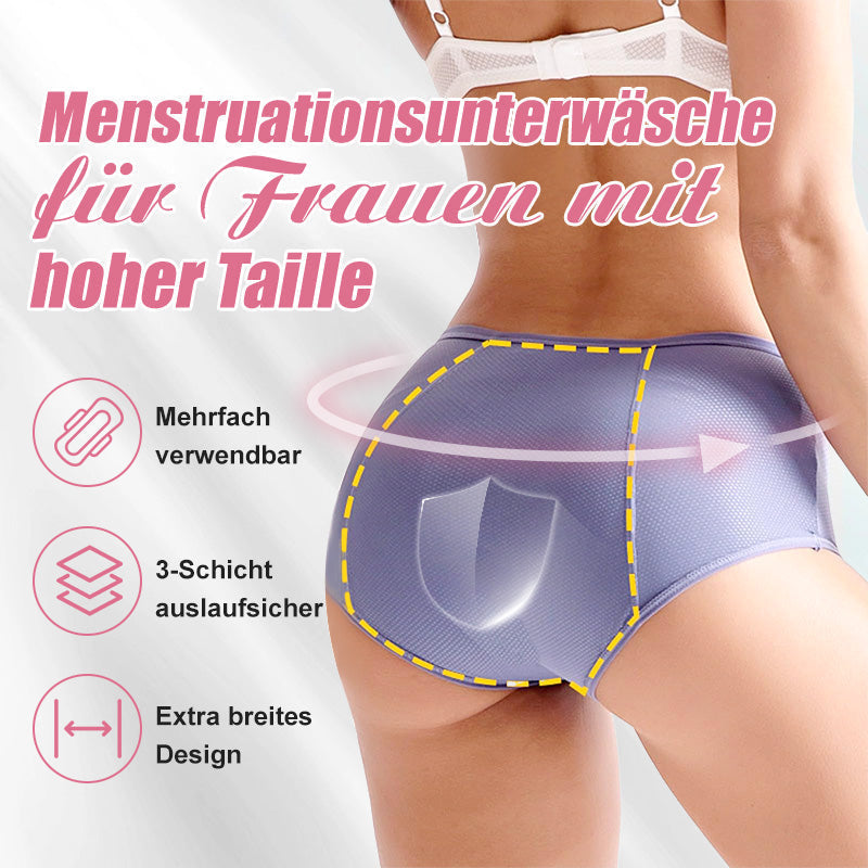 🌸 KAUFE 2, ERHALTE 1 GRATIS! 🩲 Hoch taillierte auslaufsichere Höschen – Atmungsaktiv & weich – Ideal für leichte bis mittlere Tage – sicherer Tragekomfort ohne sichtbare Konturen 🌿