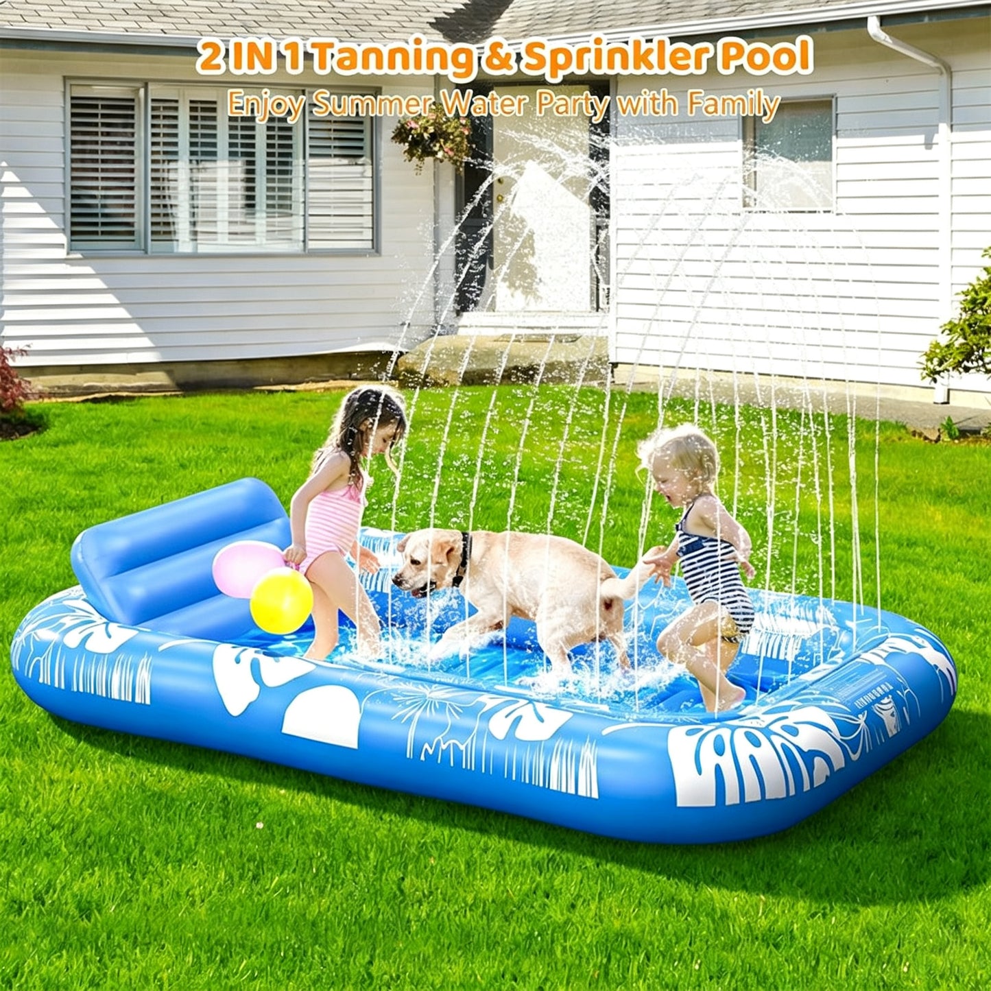 🏊 50% RABATT! 🥳 Aufblasbare Bräu-Liege – Automatische Sprühkühlung & abnehmbares Kissen – Getränkehalter & Sicherheitsgriffe – perfekt für Garten, Pool oder Strand – ideal für zwei Erwachsene 💦