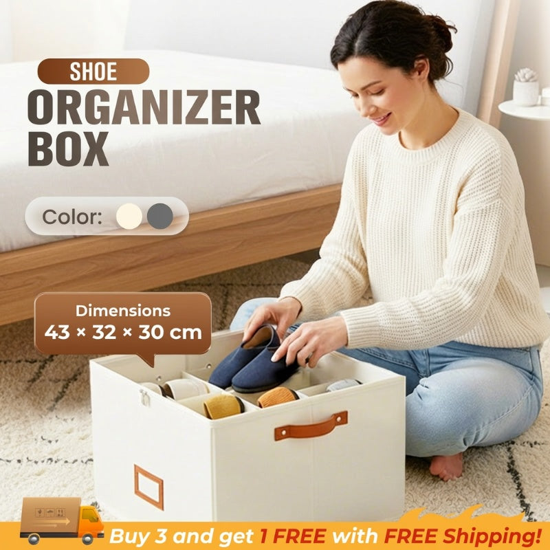 👟 50% RABATT! 🧺 Schuh-Aufbewahrungsbox aus Stoff – Zusammenklappbar, staubdicht & atmungsaktiv – Ideal für Schränke & Schlafzimmer ✨