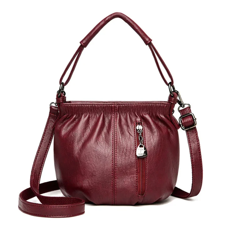👜✨ Lässige Plisseetasche aus weichem Leder ✨ – Praktische Beuteltasche mit Stil 💼 Leicht, langlebig & perfekt für den Alltag! 🌟