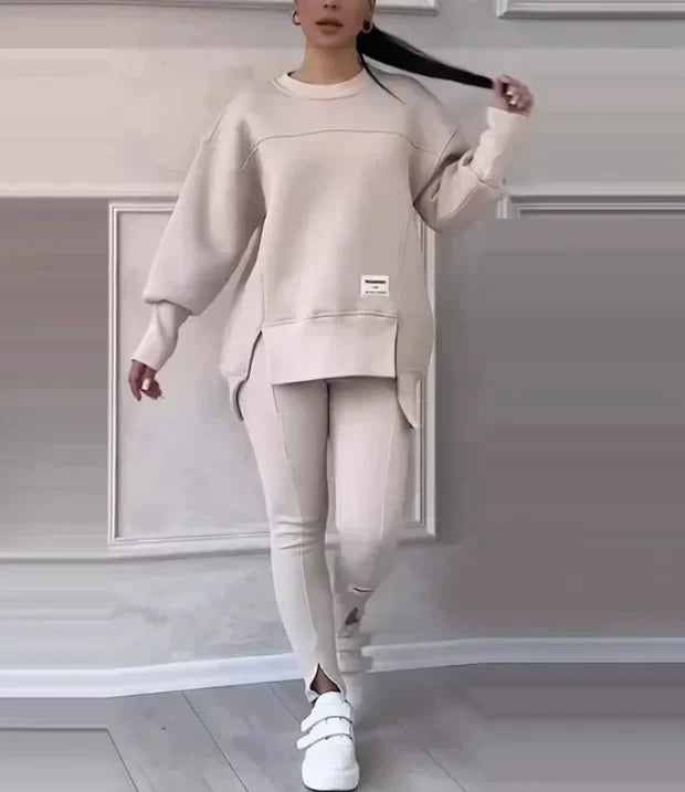 ✨ 60% RABATT! 🧘‍♀️ Lässiges Sweatshirt-Leggings-Set – Ultraweiches Jersey, Moderne Passform & Perfekt für Alltag, Sport oder Entspannung 🏃‍♀️📦