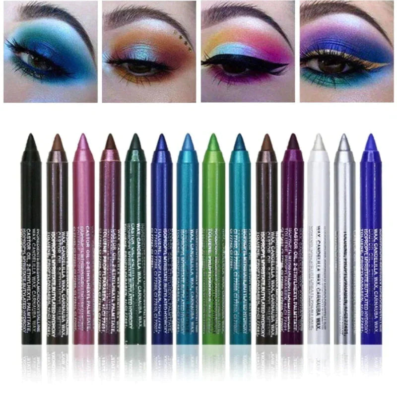💄 🎨 14er-Set Wasserfeste Farbige Gel-Liner – Metallic & Glänzendes Finish, Verwischfest & Perfekt Für Kreative Looks ✨