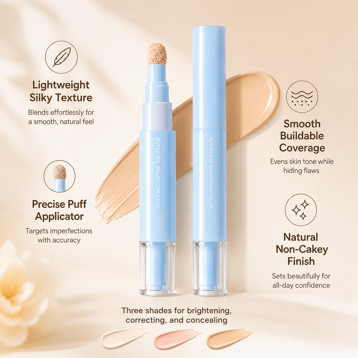 🎁 1+1 GRATIS✨ Concealer Stift & Creme – deckt Augenringe, Pickel & Flecken ab, spendet Feuchtigkeit & verblendet nahtlos