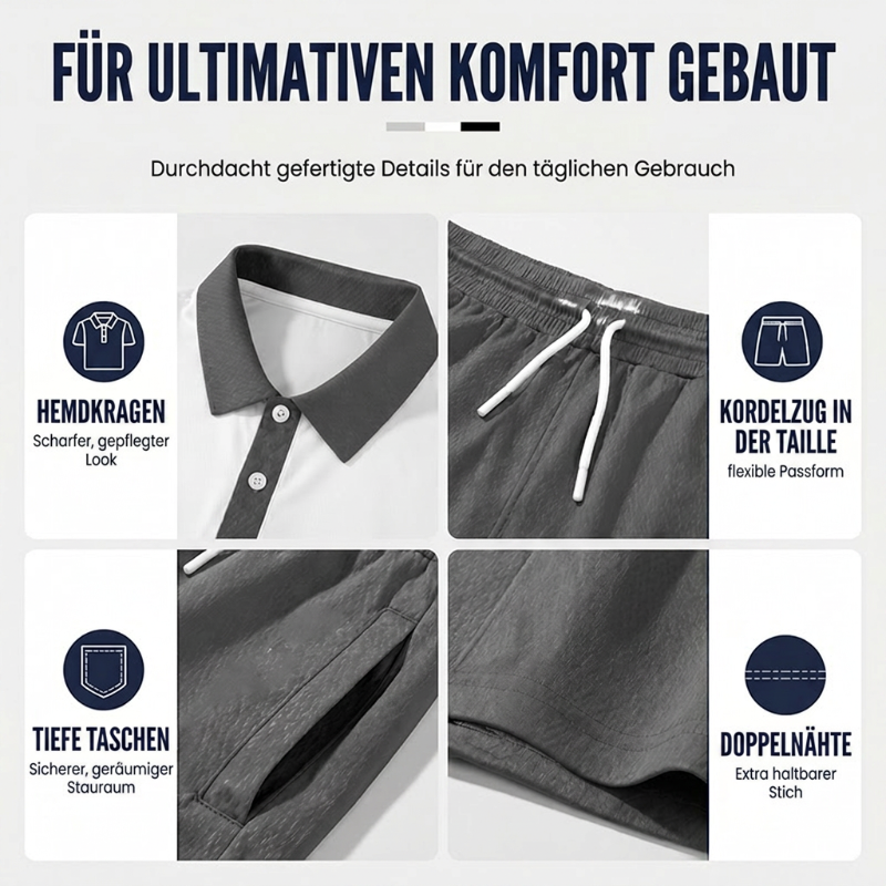 🔥50% RABATT!👕2-teiliges Hemd- & Shorts-Set für Herren – bequem, atmungsaktiv & vielseitig für Sommer, Freizeit & Reisen☀️🩳