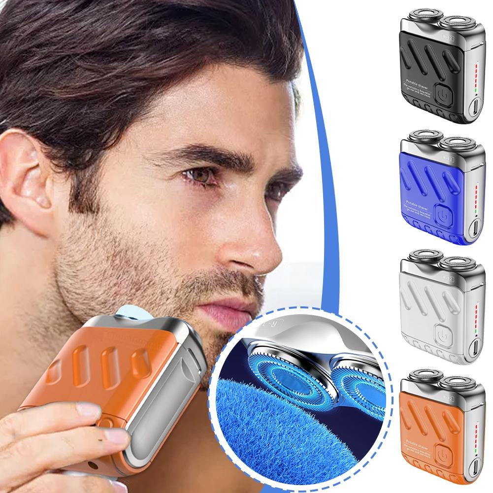 🖤2025 Neues Design 50 % Rabatt🖤tragbarer rotierender Elektrorasierer mit zwei Ringen
