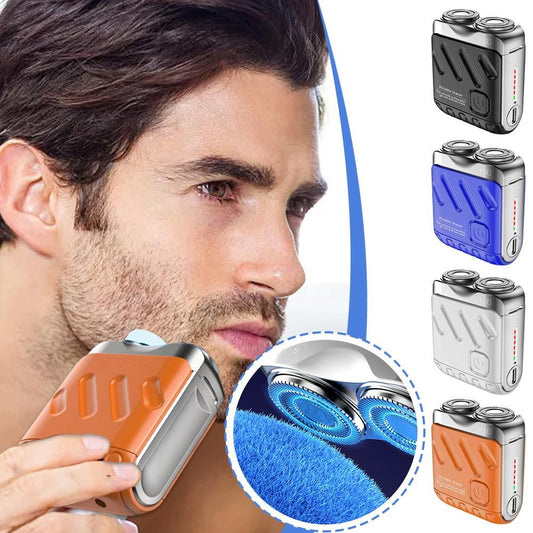 🖤2025 Neues Design 50 % Rabatt🖤tragbarer rotierender Elektrorasierer mit zwei Ringen