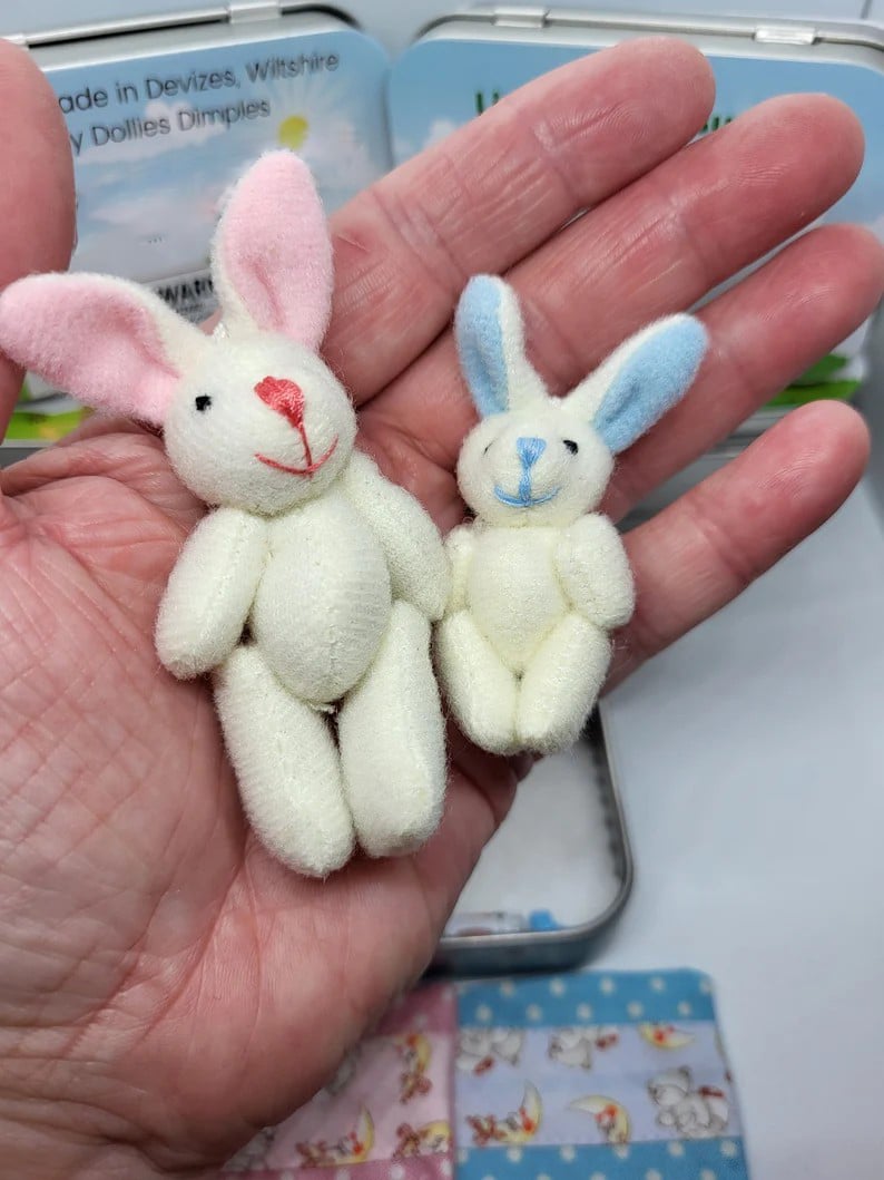 🔥Das schönste Ostergeschenk🎁Süße Hasen in einer Blechdose – Mama- und Babyhase