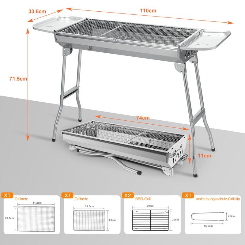 🔥 50% RABATT! 🍖 Klappbarer Outdoor-Grill aus Edelstahl – Kompakt, Strapazierfähig & Perfekt Für Camping, Garten & BBQ-Partys 🏕️