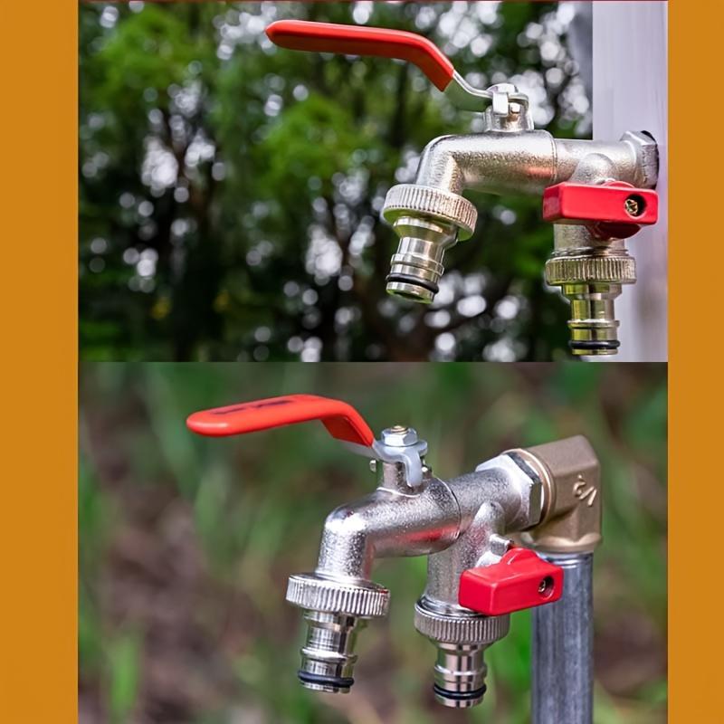 🚰 🔧 WRAS-zugelassener Doppelauslass-Außenhahn – Frostsicheres Messing, Eingebautes Rückschlagventil & Perfekt Für Garten & Hausgebrauch 🏠
