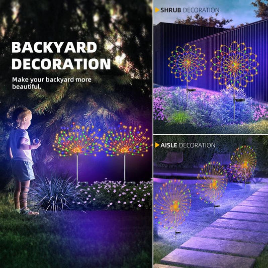 🎆 50% RABATT! ☀️ Wasserdichte Solar-Garten-Feuerwerkslampe – 8 Lichtmodi, Wetterfest & Festliche Dekoration für den Garten 🏡