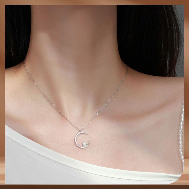 🌙 50% RABATT ! ✨ Funkelnde Mond & Stern Halskette – Zarte Kette, Strahlender Anhänger & Romantisches Symbol 💫